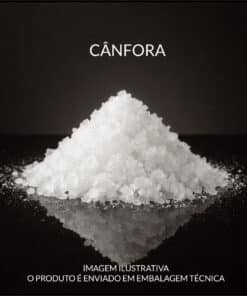 Cristais de Cânfora INCI Camphor Insumo, ativo de refrescância para formulações cosméticas profissionais.