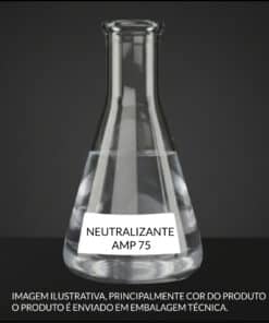 Frasco de Neutralizante AMP 75 INCI Aminomethyl líquido, insumo para ajuste de pH em formulações cosméticas profissionais.